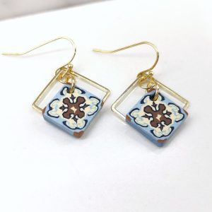small handmade tile earrings
