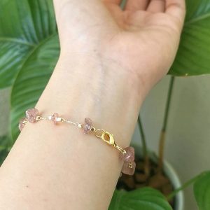 Strawberry quartz Nyonya bracelet