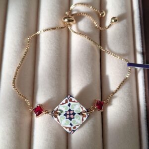 Red Peranakan tile bracelet in Penang.