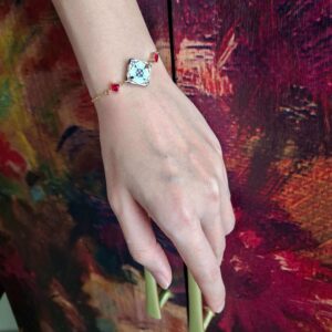 Red Peranakan tile bracelet