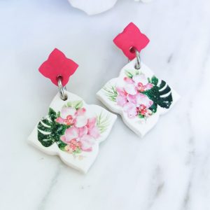 Handmade orchid earrings