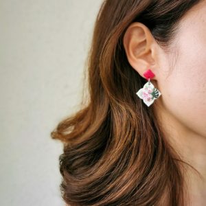 handmade orchid earrings