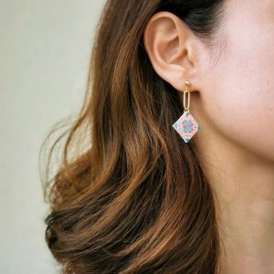 medium Peranakan tiles earrings