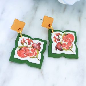 pomegrante earrings