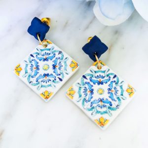 Handmade traditional tile earrings